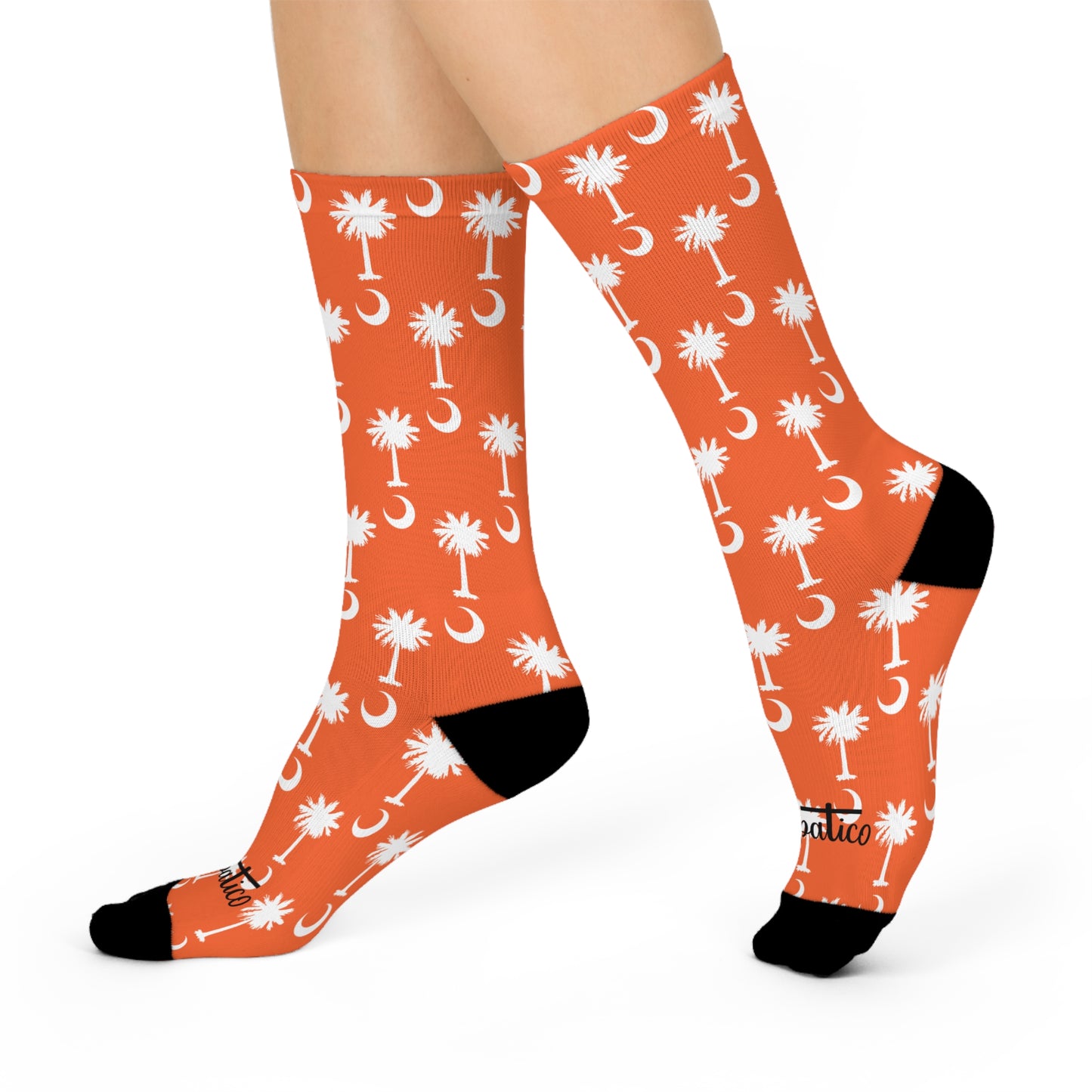 Orange Palmetto - Cushioned Crew Socks