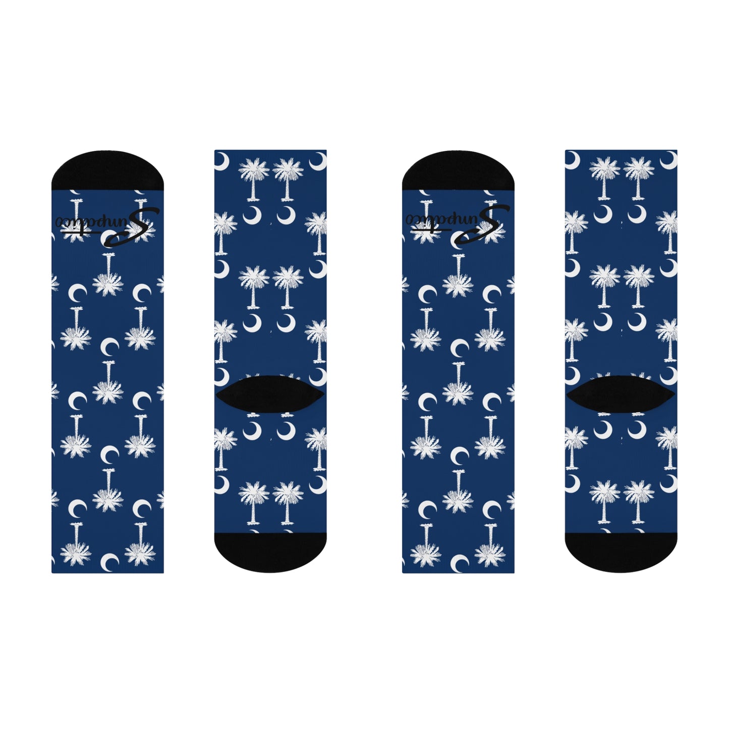 Palmetto Blue - Cushioned Crew Socks