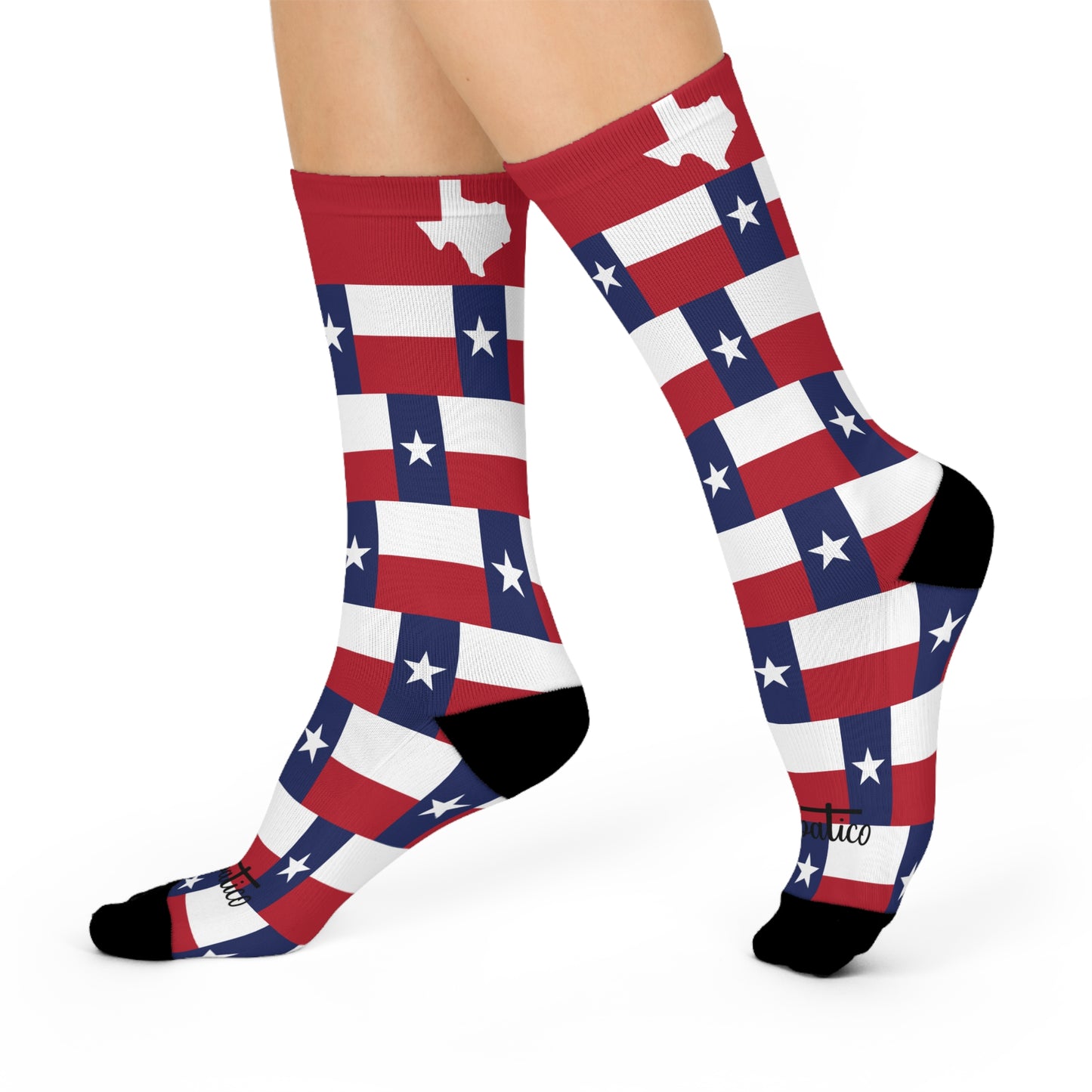 Texas Red White & Blue- Cushioned Crew Socks