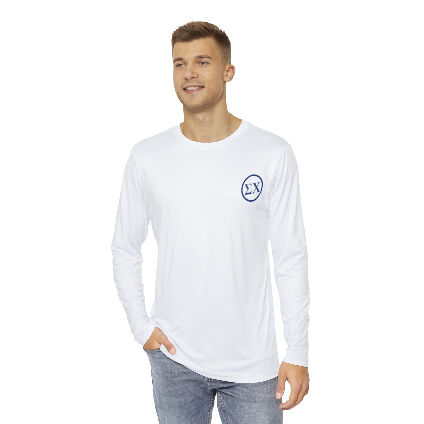 Sigma Chi Fishing – Retro Lodge Letters Long Sleeve Sun/Swim Shirt