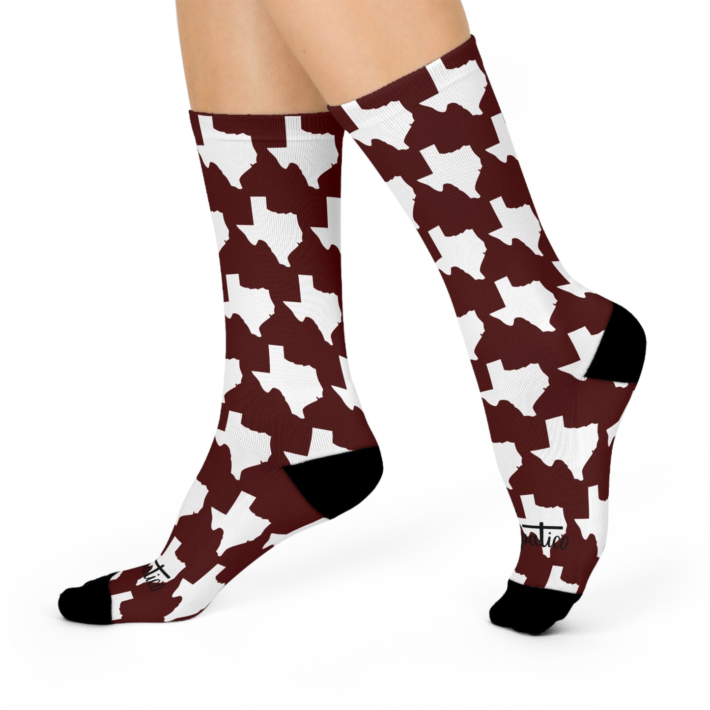 Texas Maroon - Cushioned Crew Socks