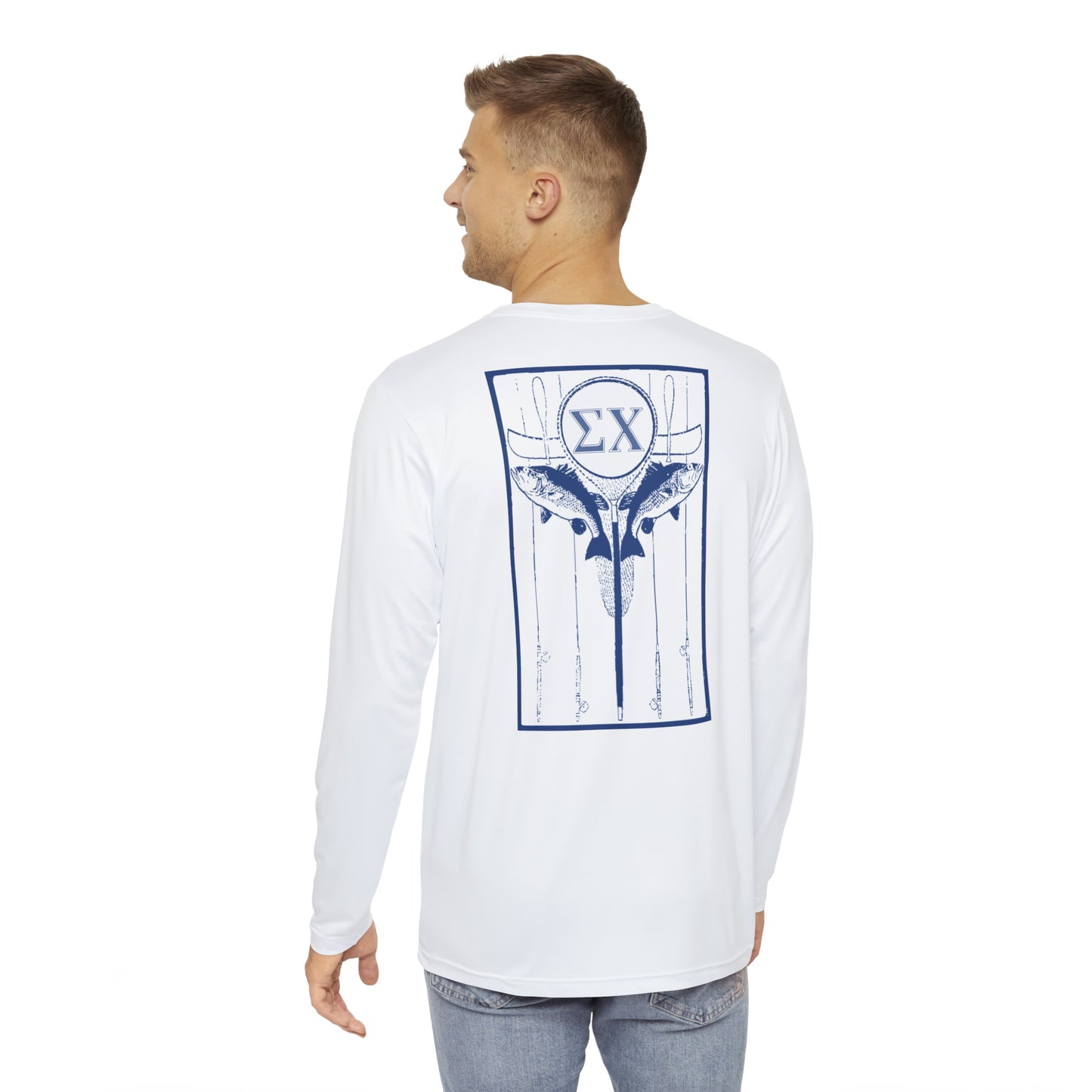Sigma Chi Fishing – Retro Lodge Letters Long Sleeve Sun/Swim Shirt