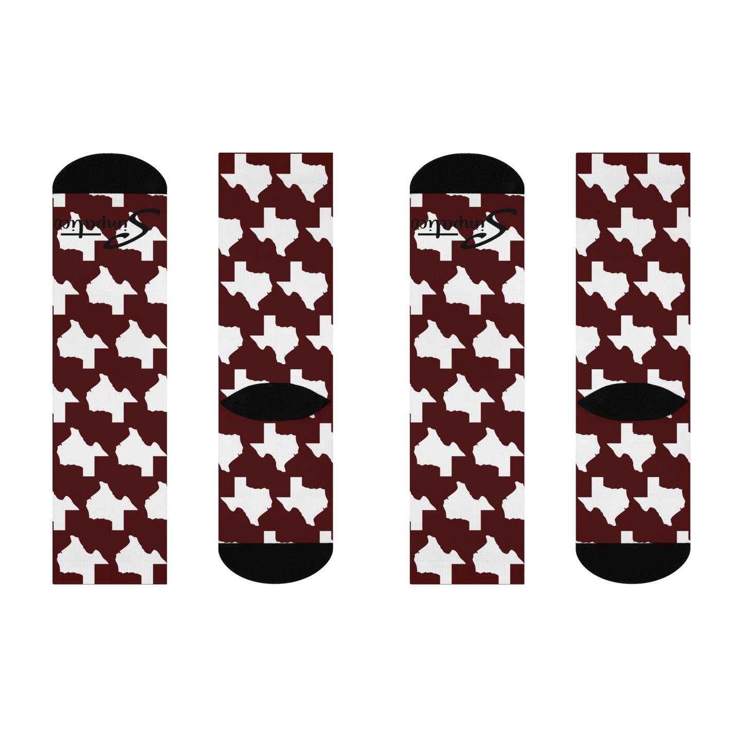Texas Maroon - Cushioned Crew Socks