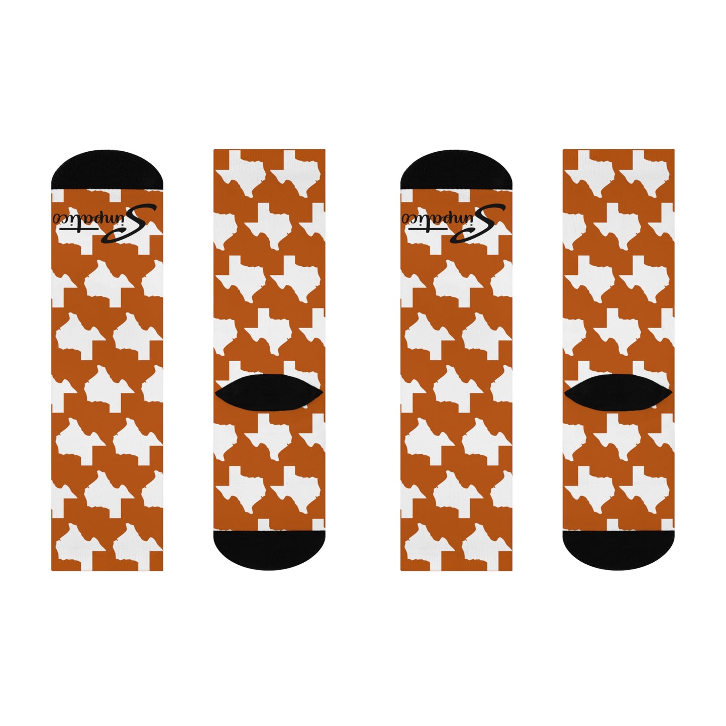 Texas Burnt Orange - Cushioned Crew Socks