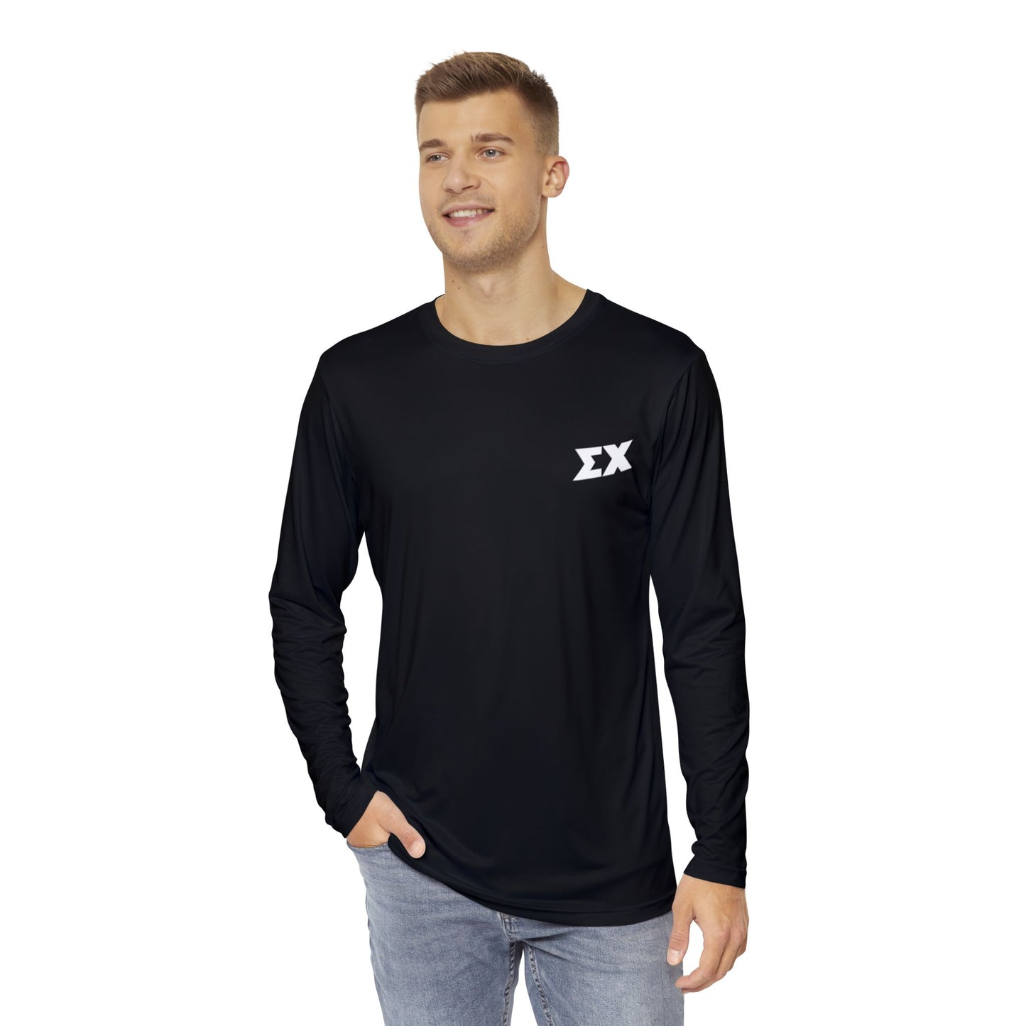 The Hinman – Black - Sigma Chi letters Long Sleeve Active T-Shirt