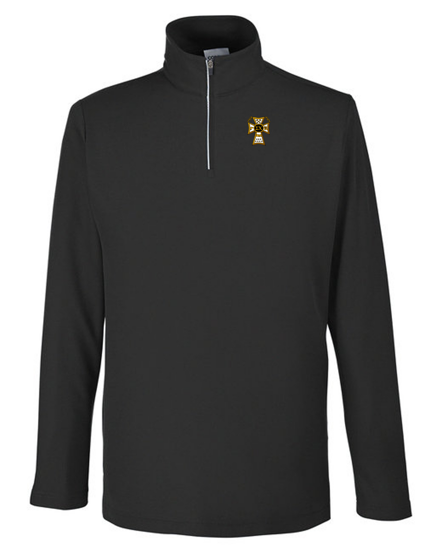 Sigma Chi Badge Pique Quarter Zip Embroidered