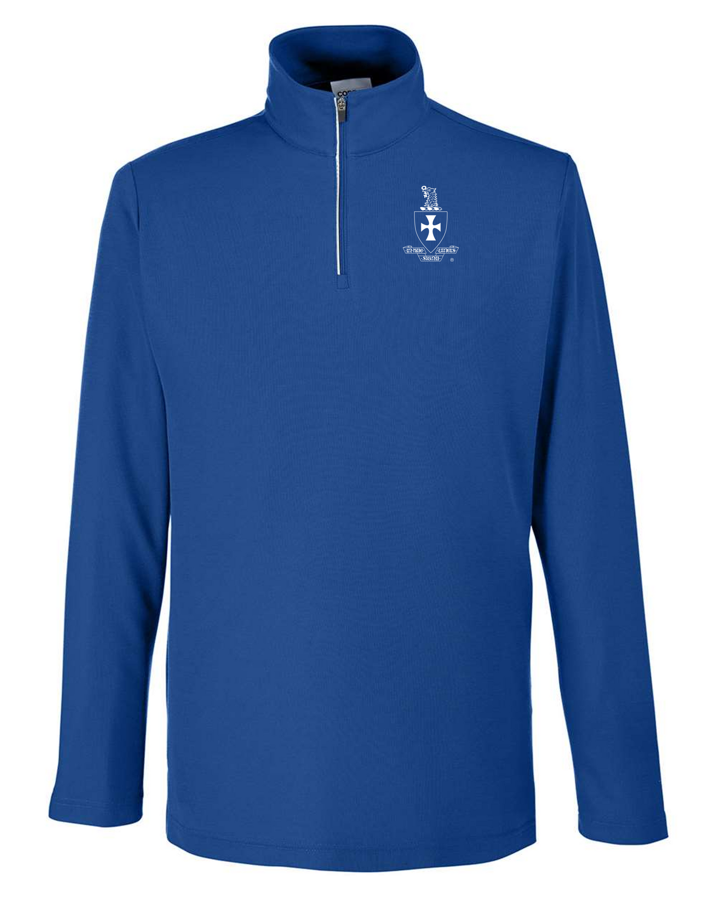 Sigma Chi White Crest Pique Quarter Zip Embroidered