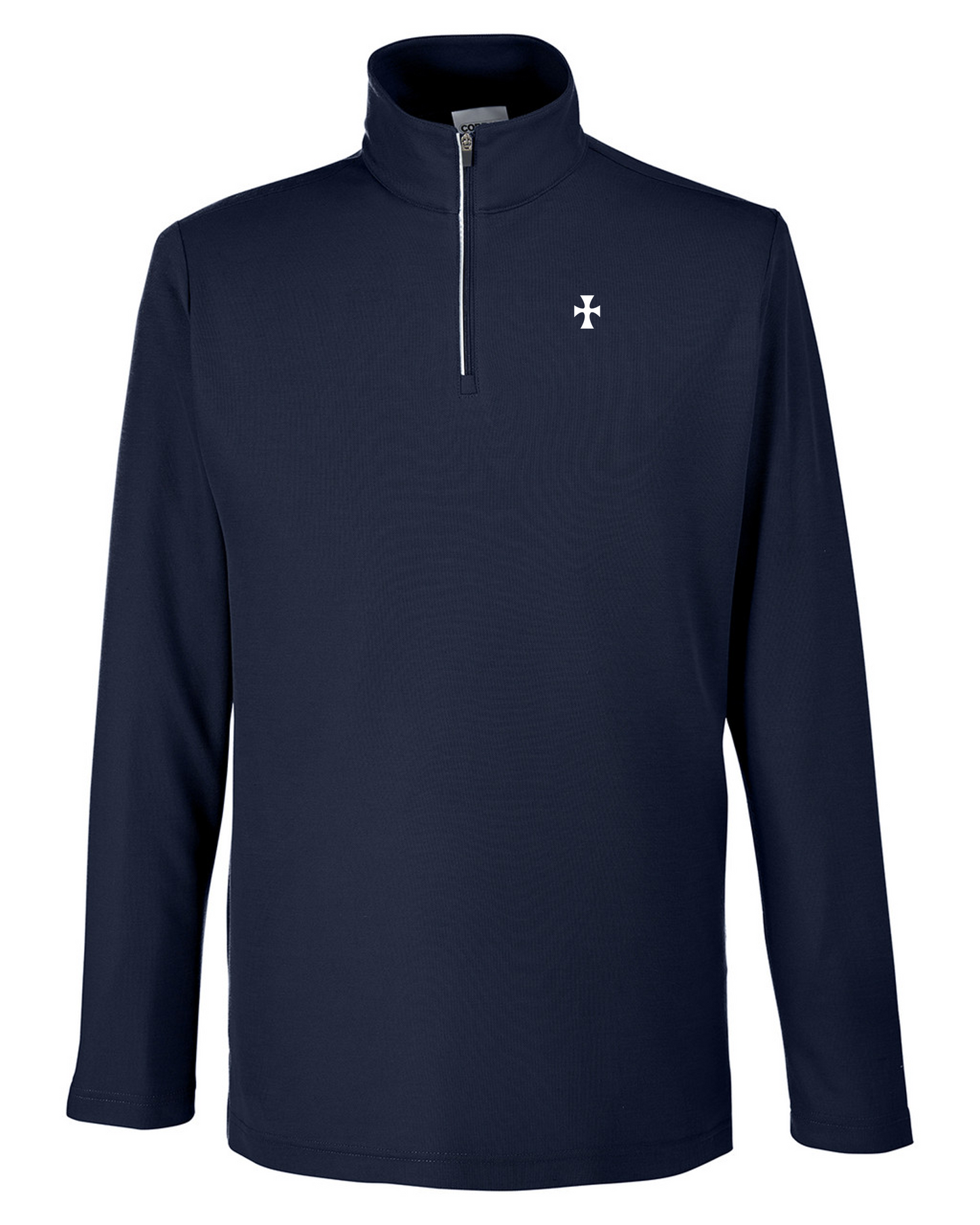 Sigma Chi White Cross Pique Quarter Zip Embroidered