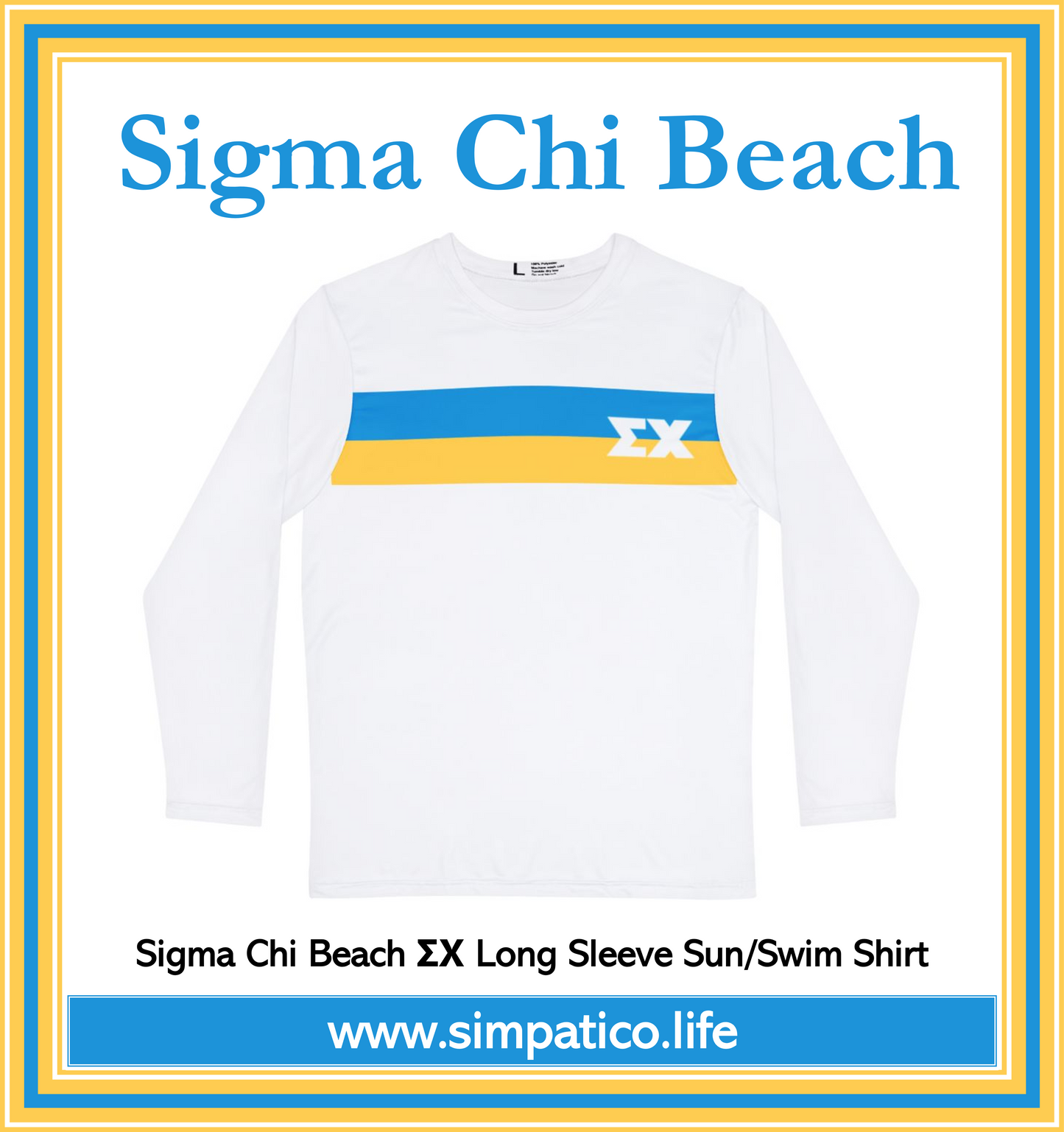 Sigma Chi Beach – ƩΧ B&G Stripe Long Sleeve Sun/Swim Shirt