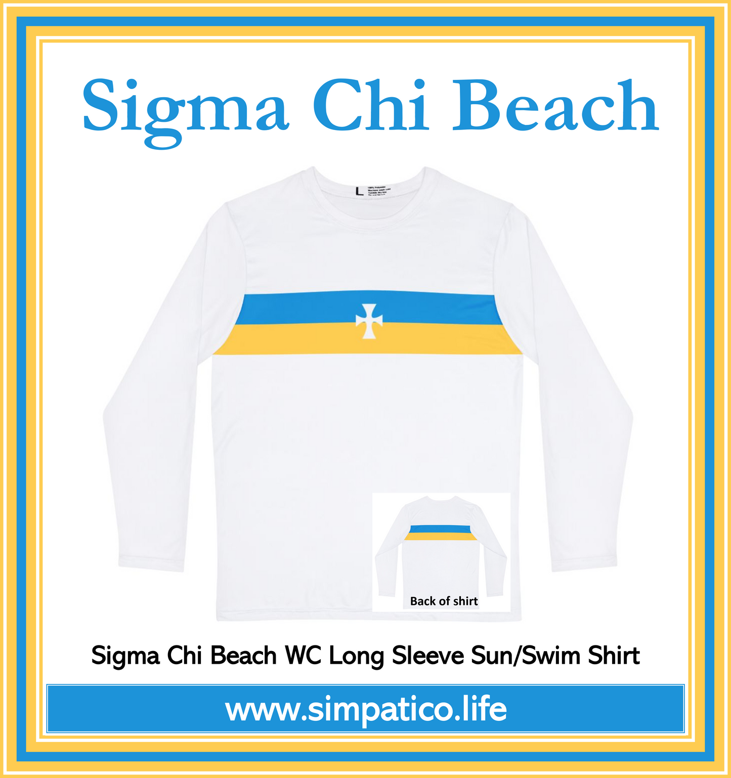 Sigma Chi Beach WC Long Sleeve Sun/Swim Shirt