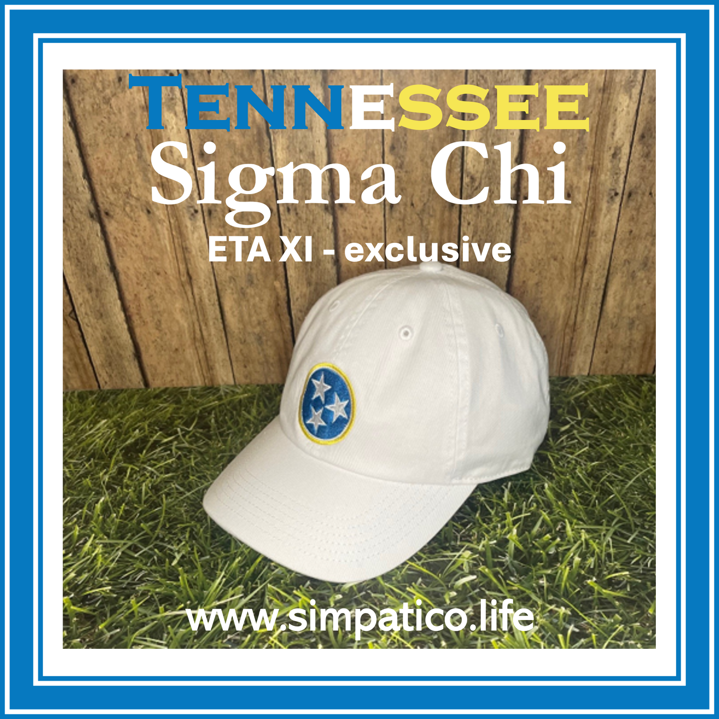 Tennessee Sigma Chi - Eta Xi Exclusive - Adjustable Unconstructed Hat
