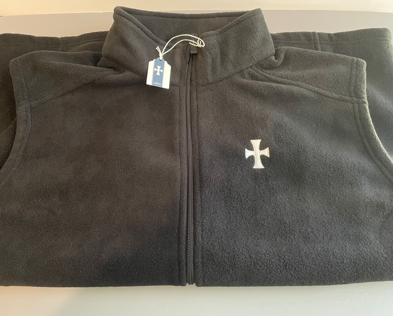 The White Cross Full Zipper Fleece Vest