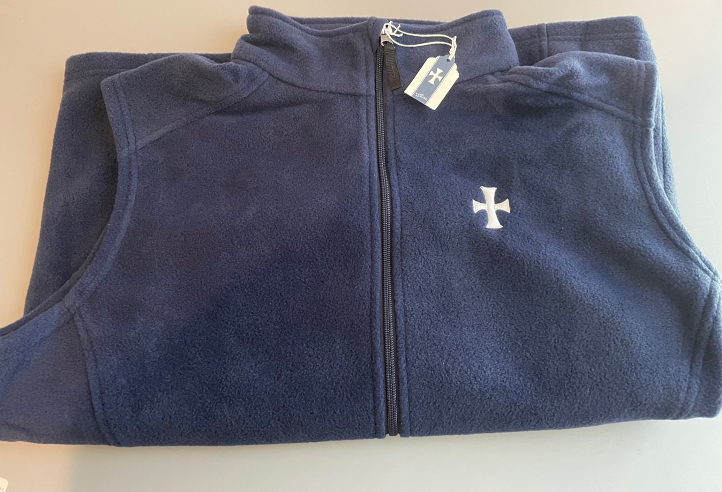 The White Cross Full Zipper Fleece Vest