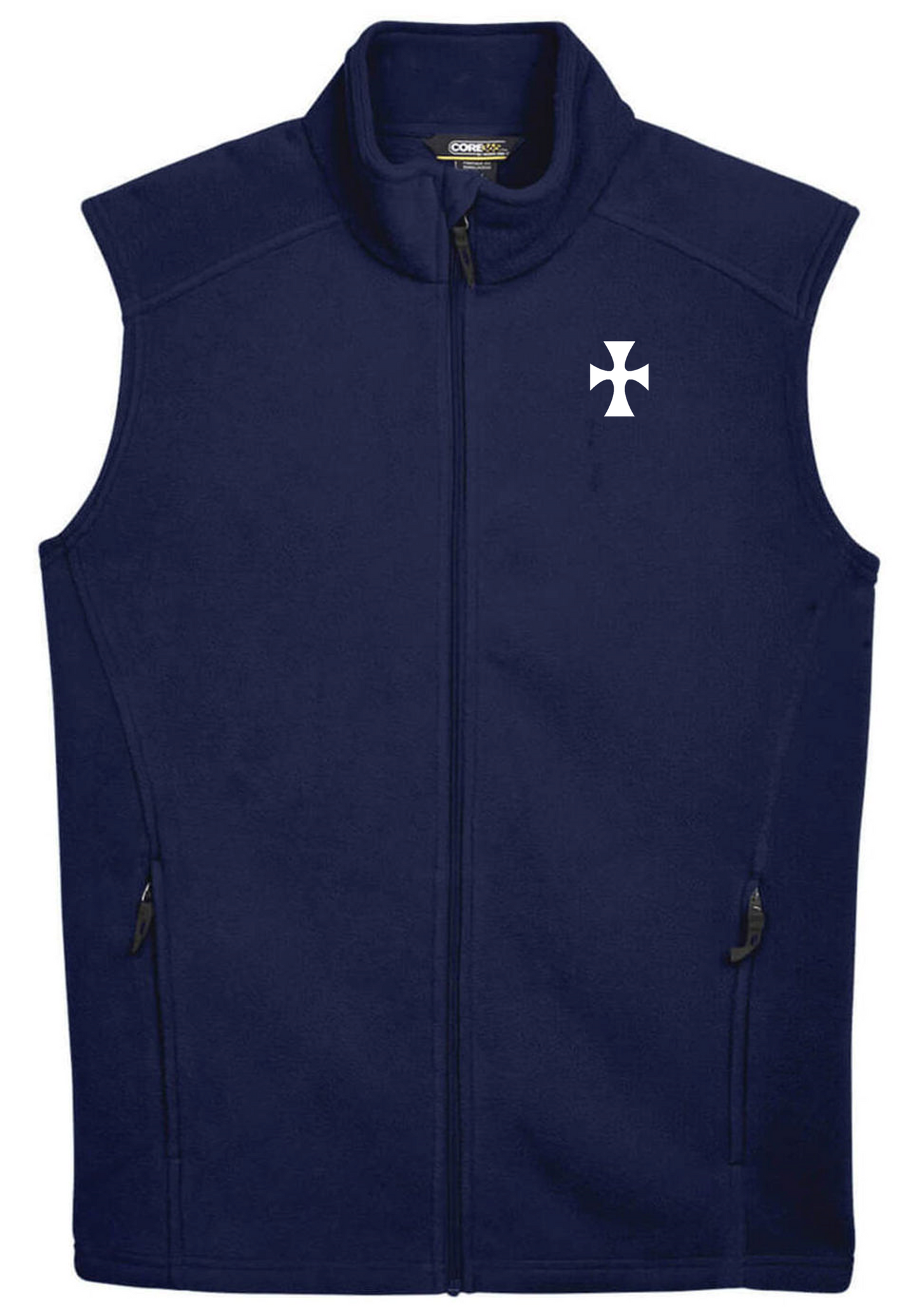 The White Cross Full Zipper Fleece Vest