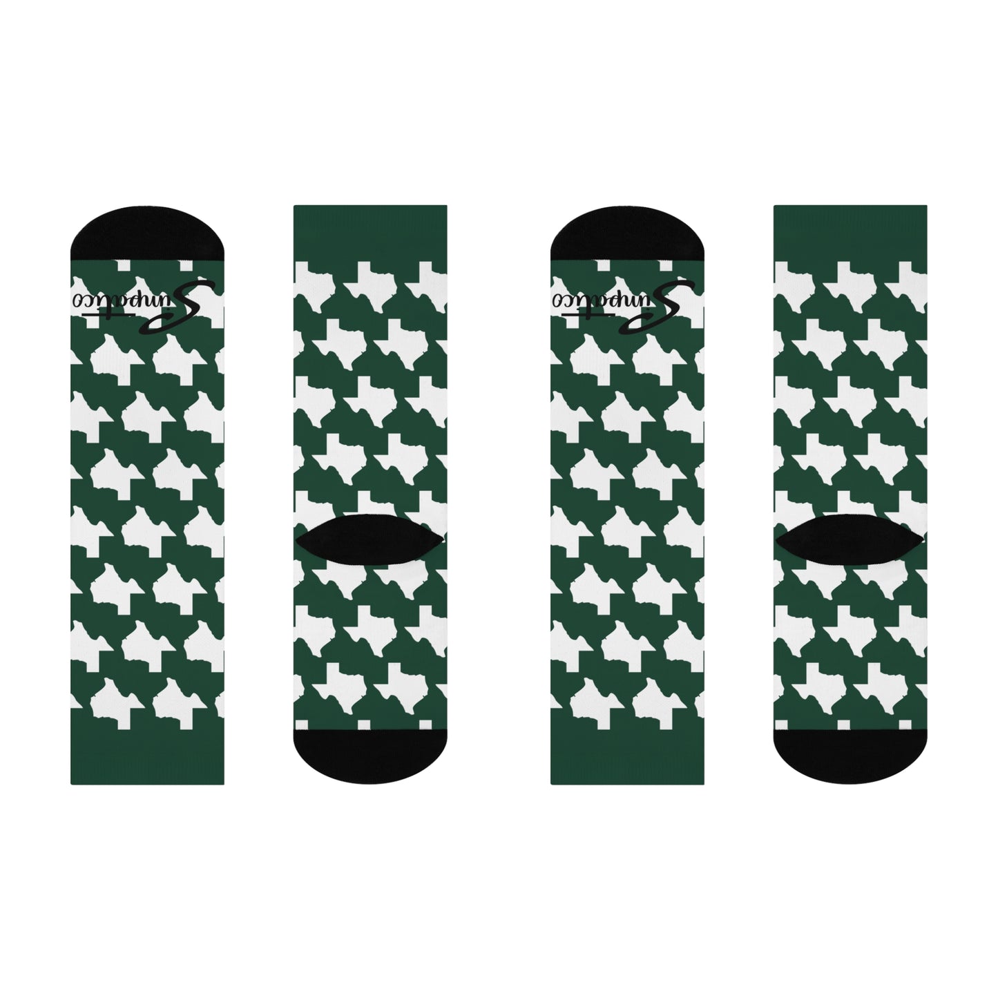 Texas Green - Cushioned Crew Socks