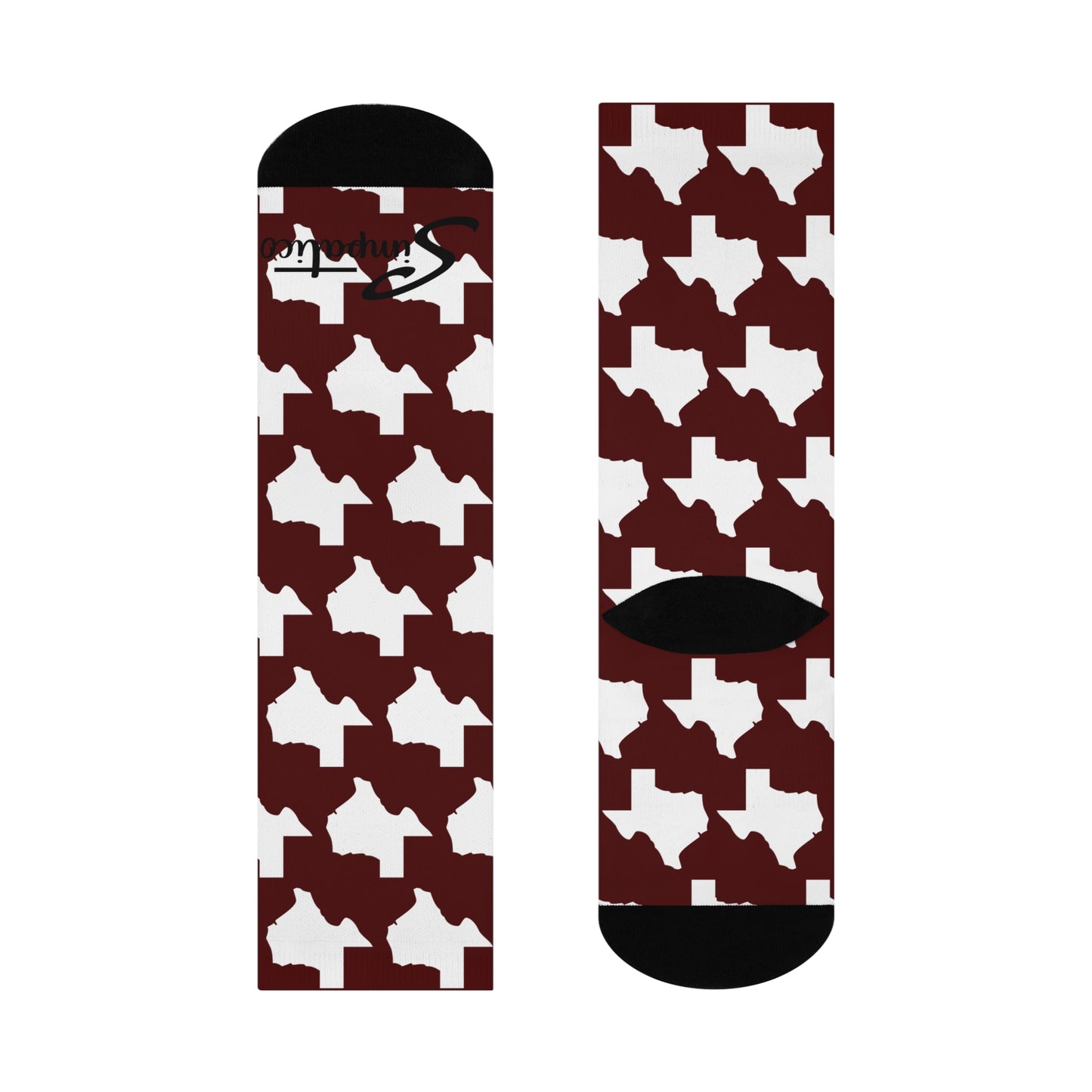 Texas Maroon - Cushioned Crew Socks