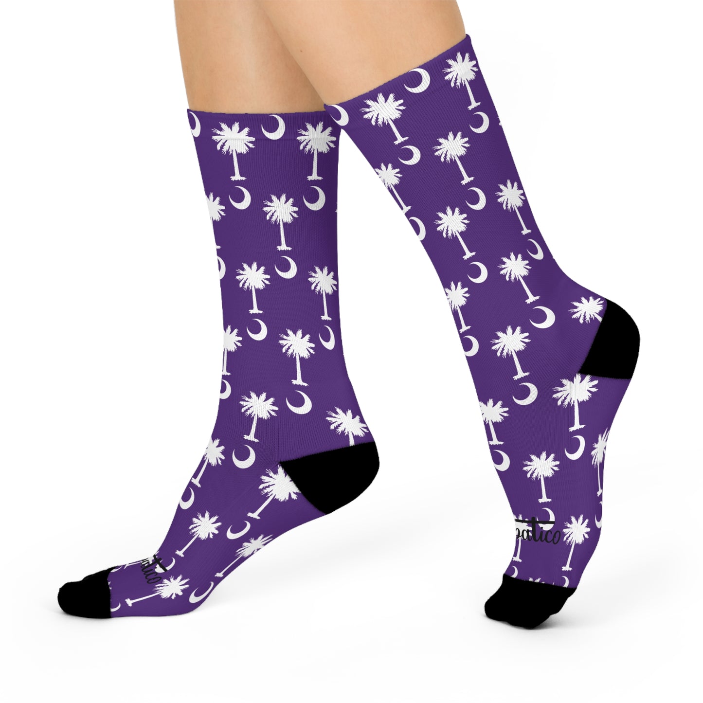 Purple Palmetto - Cushioned Crew Socks