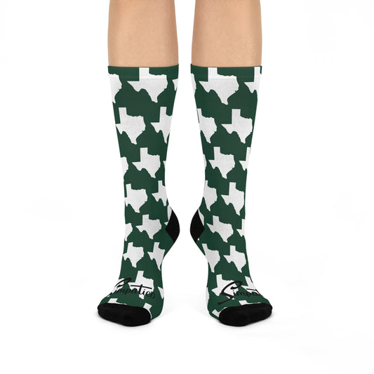 Texas Green - Cushioned Crew Socks