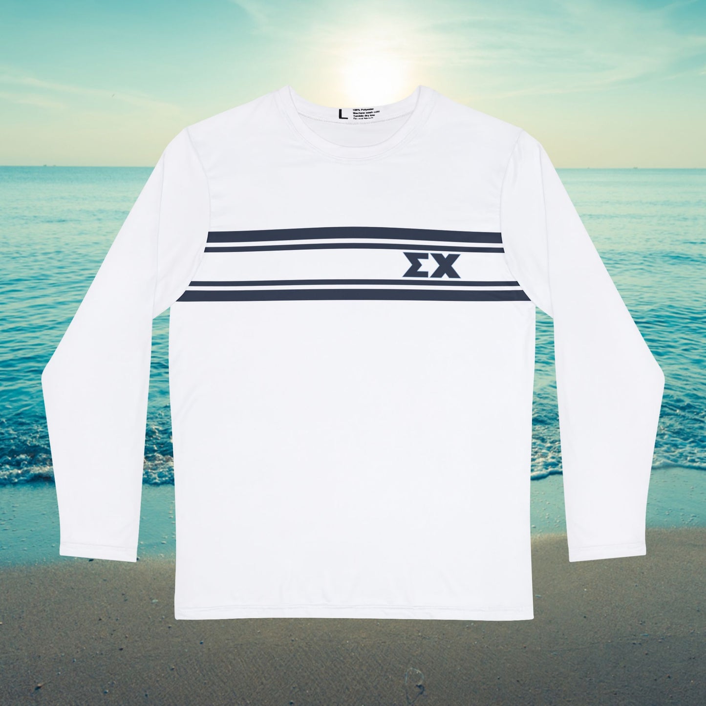 Sigma Chi Beach - ΣΧ White Long Sleeve Sun/Swim Shirt