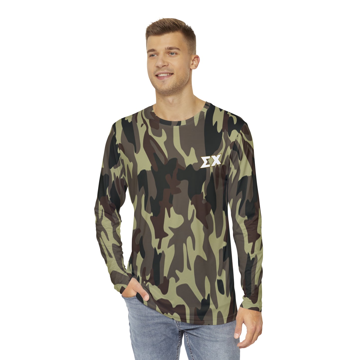 "The Guvnor" Camouflage Sigma Chi Letters Long Sleeve Active T-Shirt