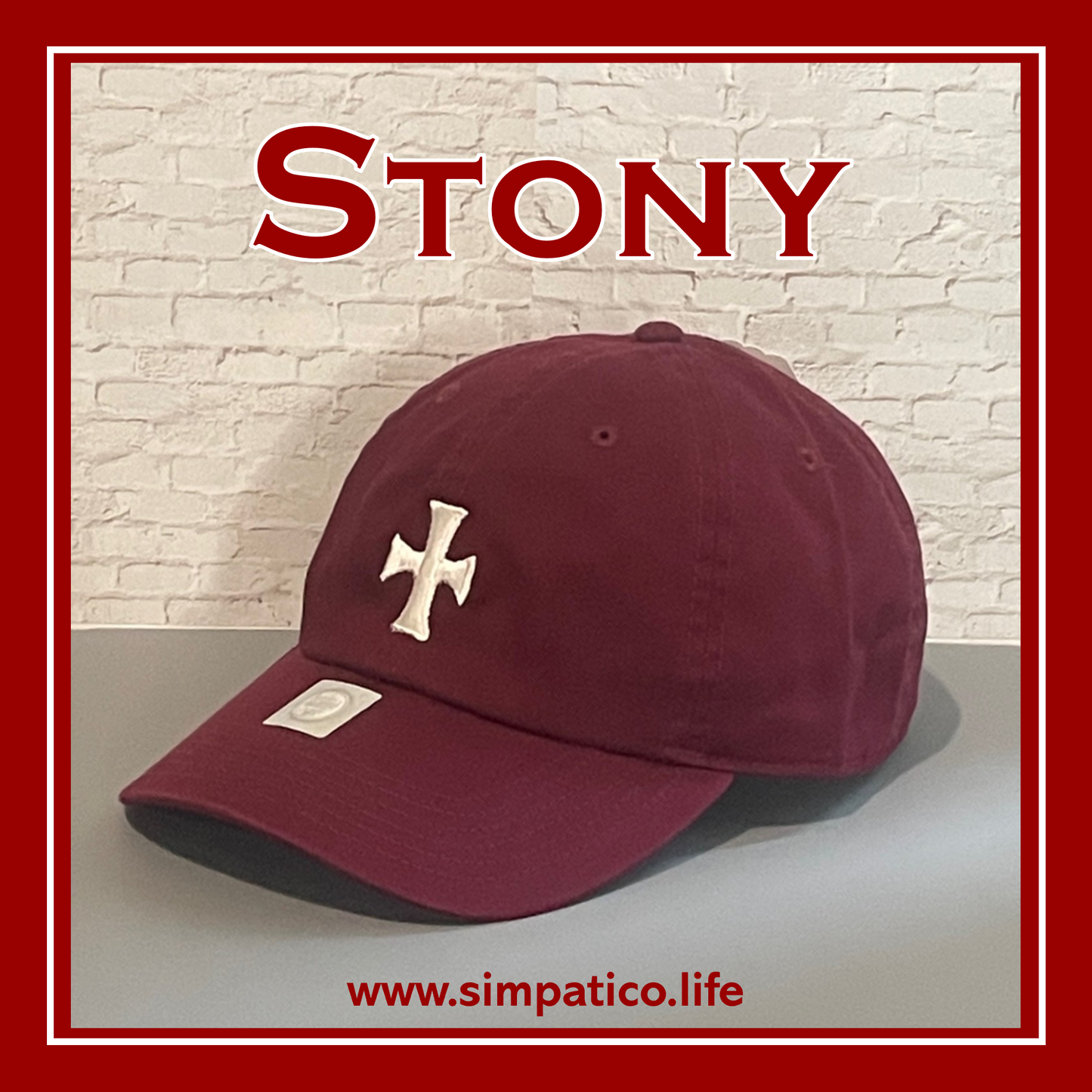 The Stony - Unconstructed/Dad Hat Dark Crimson Red