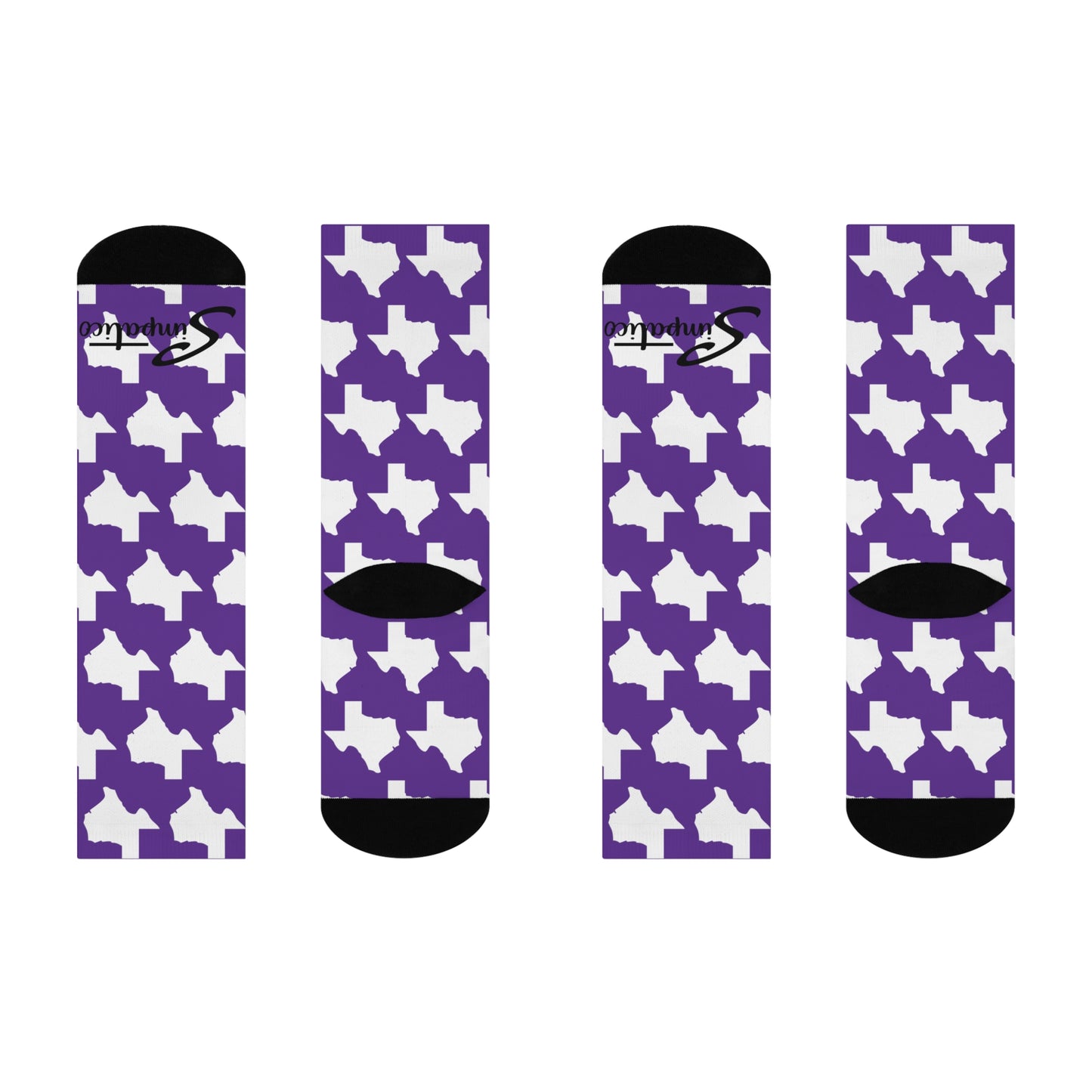 Texas Purple - Cushioned Crew Socks