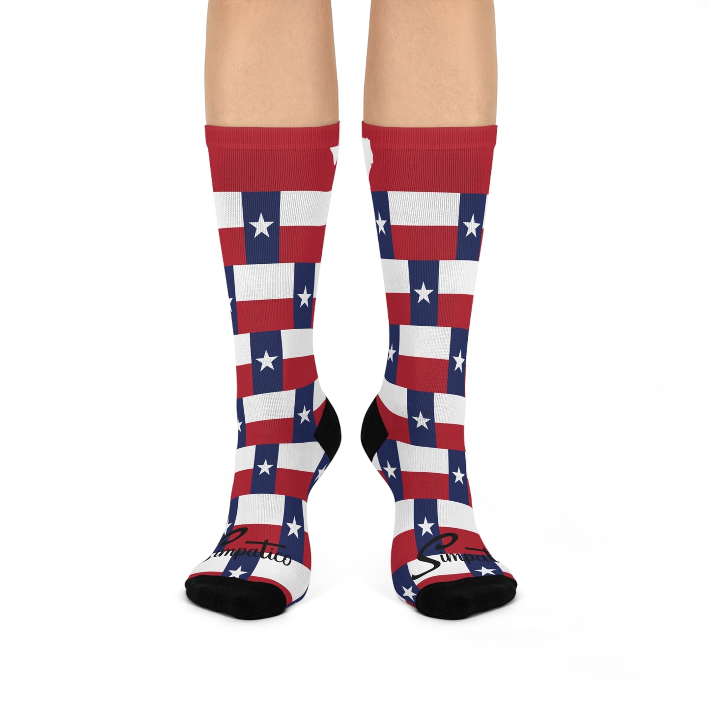 Texas Red White & Blue- Cushioned Crew Socks