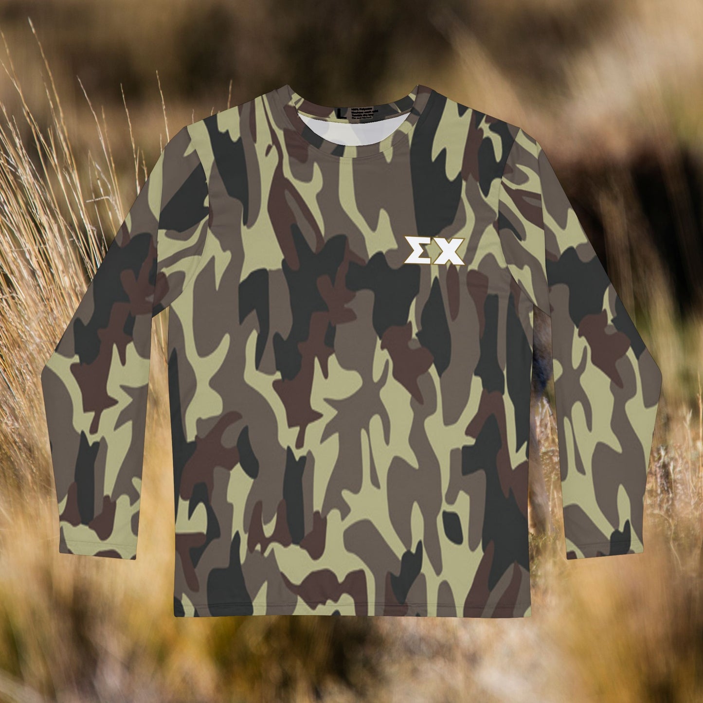 "The Guvnor" Camouflage Sigma Chi Letters Long Sleeve Active T-Shirt