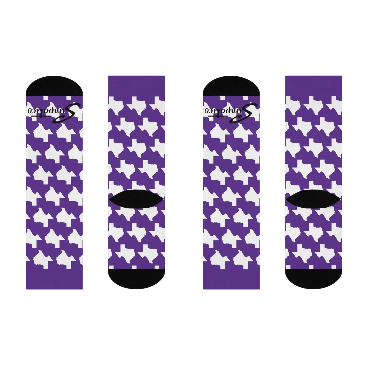 Texas Purple - Cushioned Crew Socks
