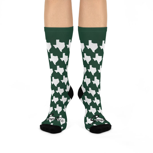Texas Green - Cushioned Crew Socks