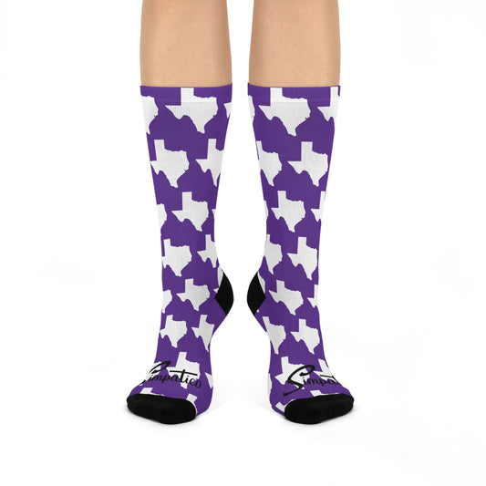 Texas Purple - Cushioned Crew Socks
