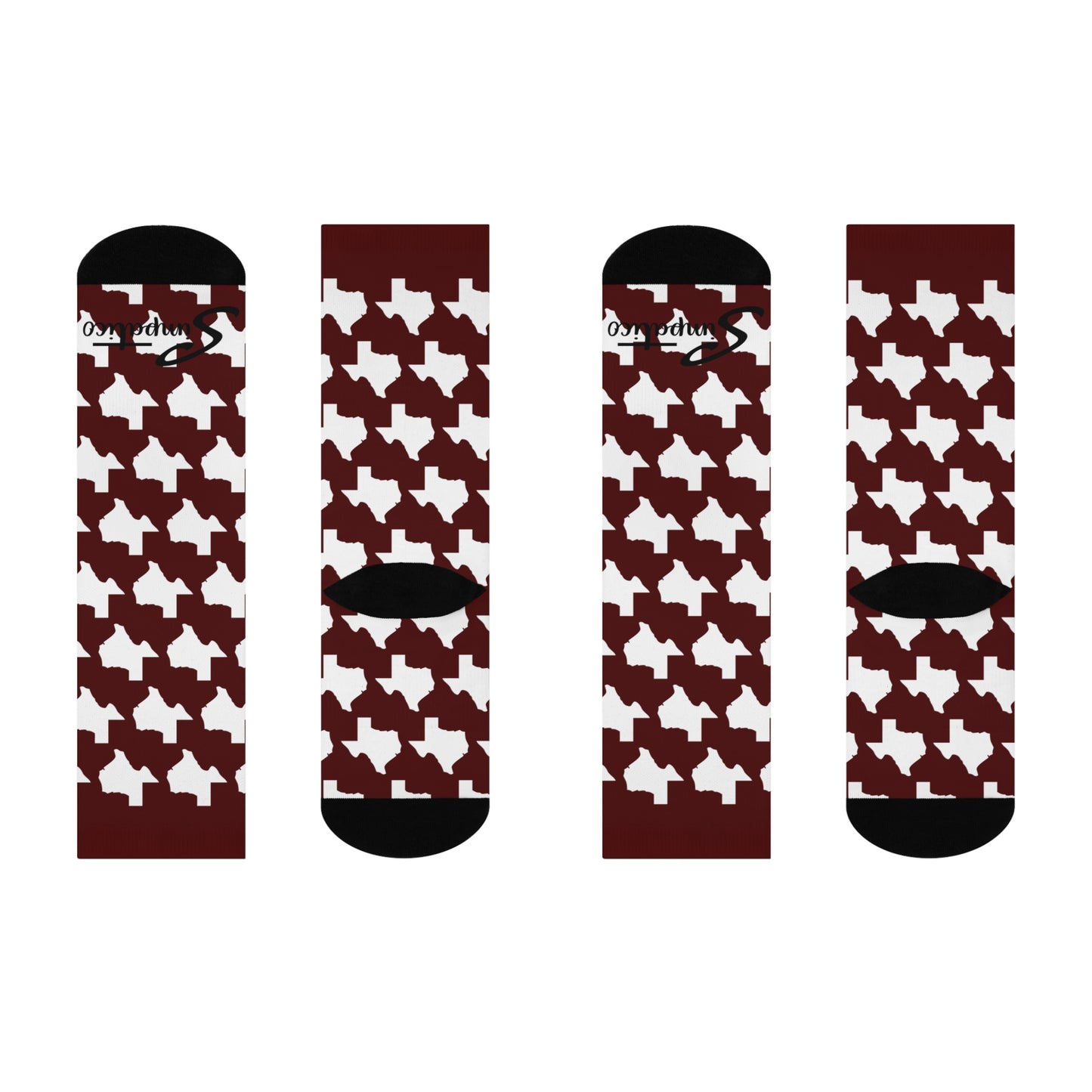 Texas Maroon - Cushioned Crew Socks