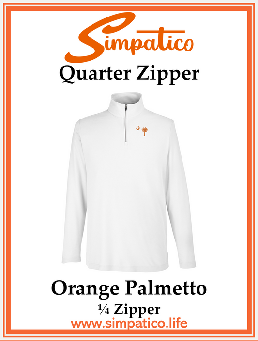 Orange Palmetto Pique Quarter Zip Embroidered