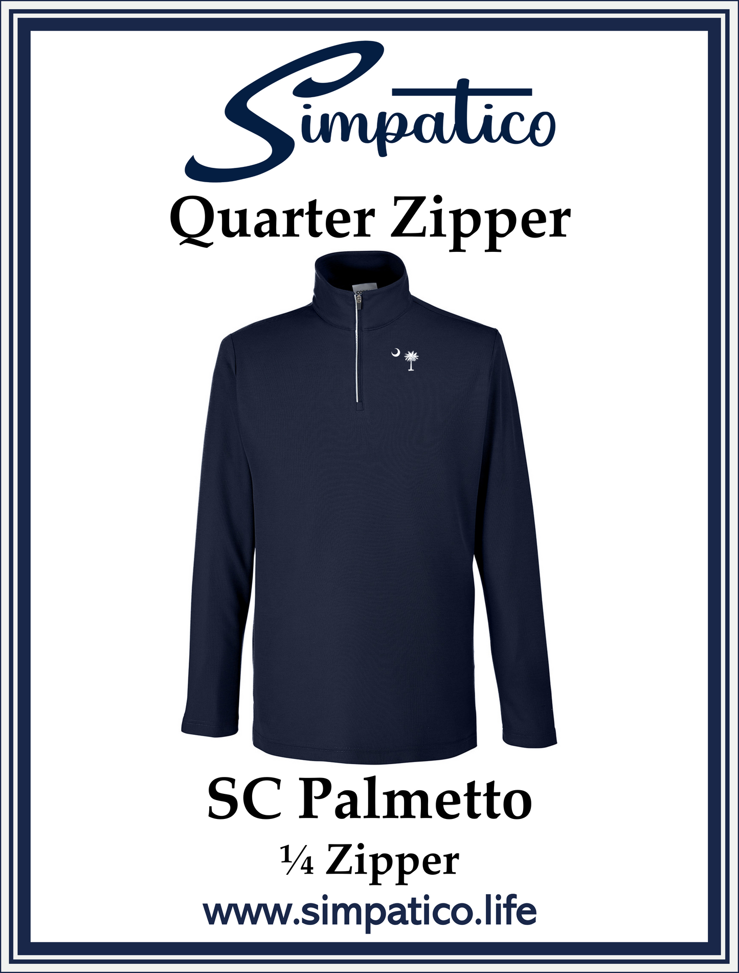 SC Palmetto Pique Quarter Zip Embroidered