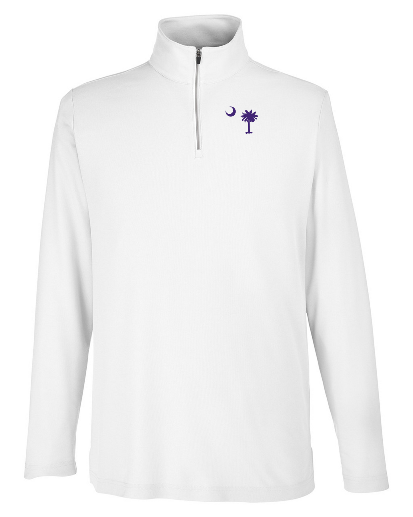 Purple Palmetto Pique Quarter Zip Embroidered