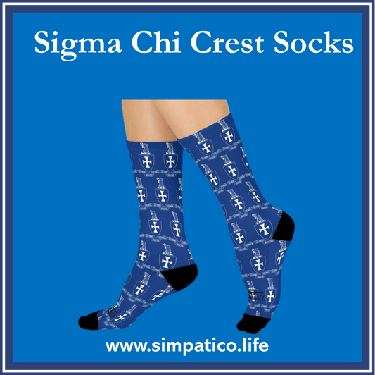 The Sigma Chi Crest - Cushioned Crew Socks