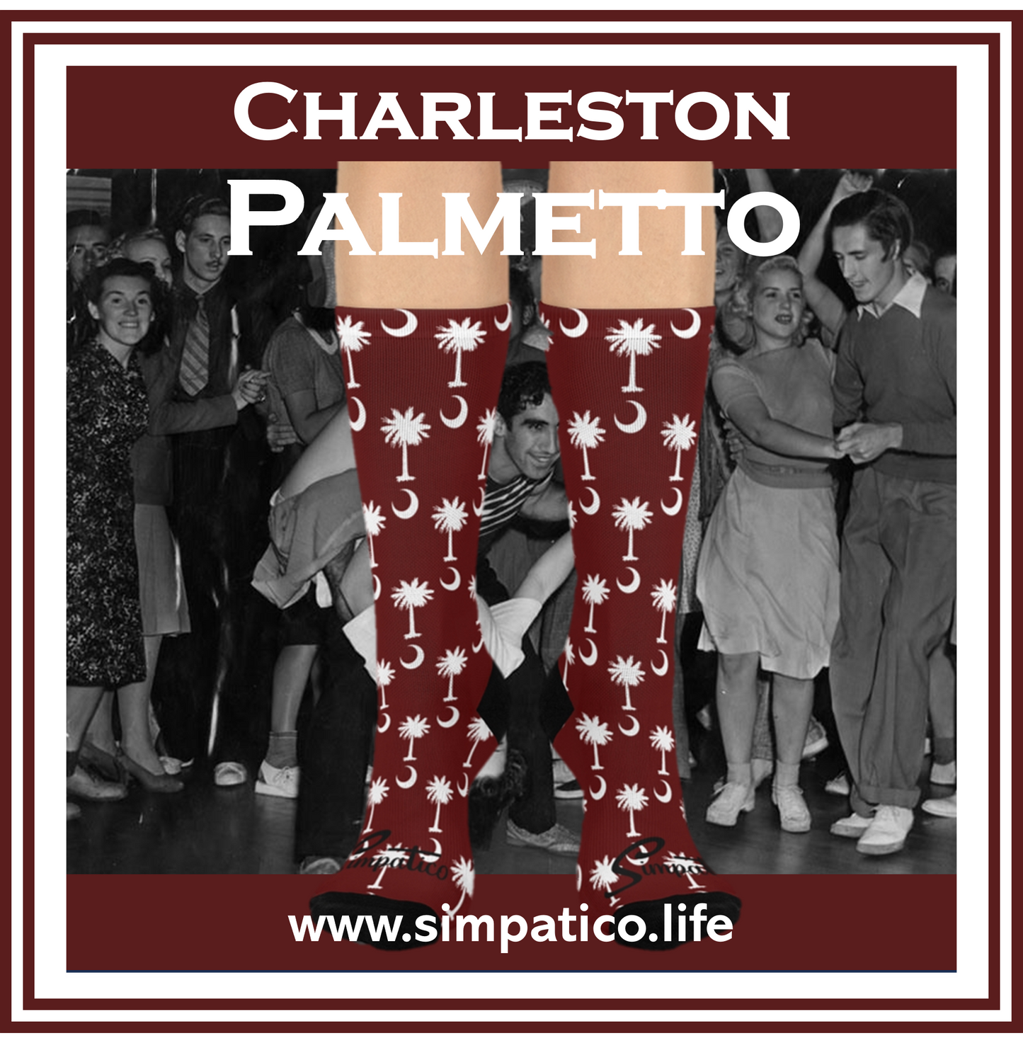 Charleston Palmetto - Cushioned Crew Socks