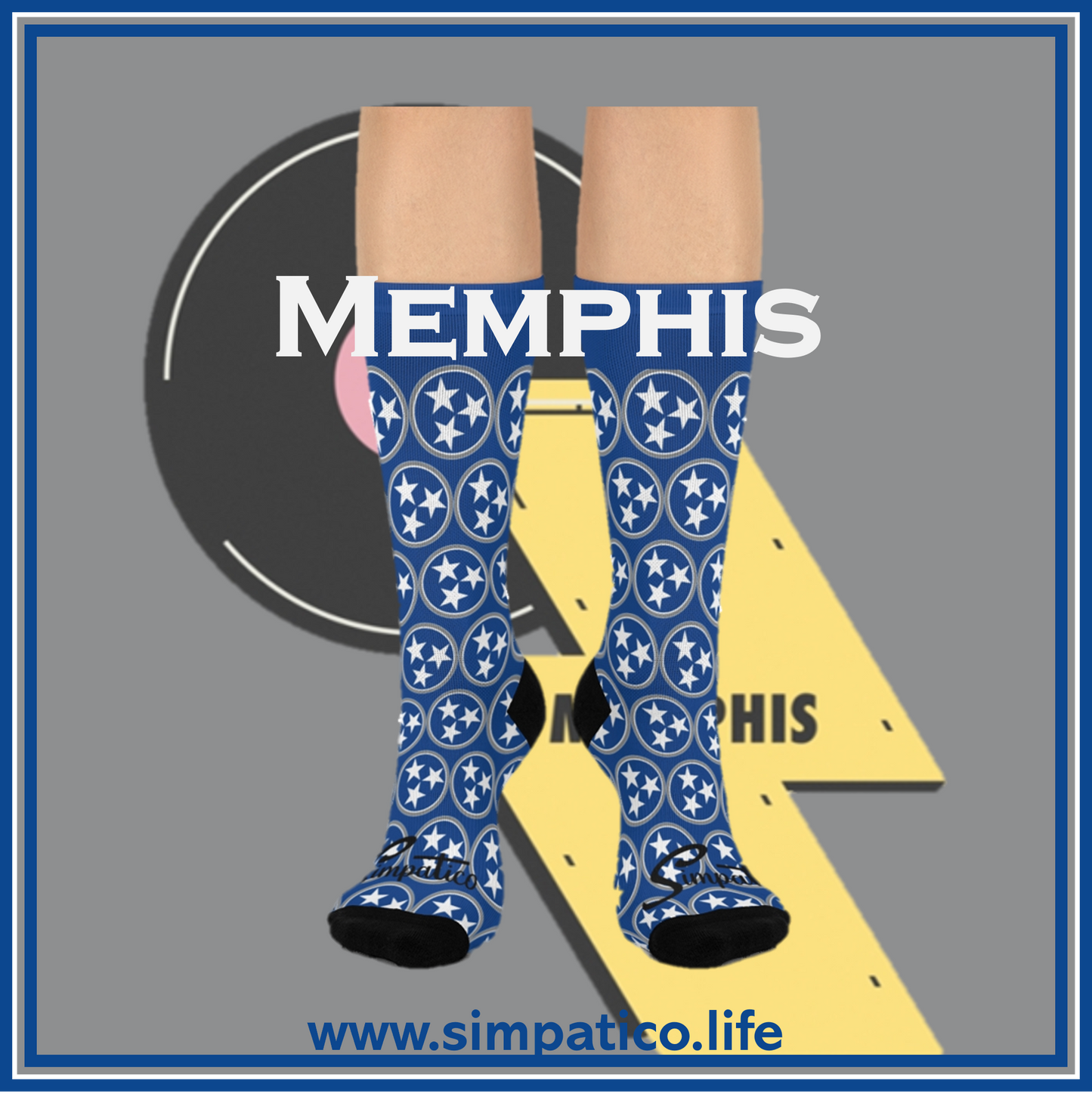 Memphis Tennessee - Cushioned Crew Socks
