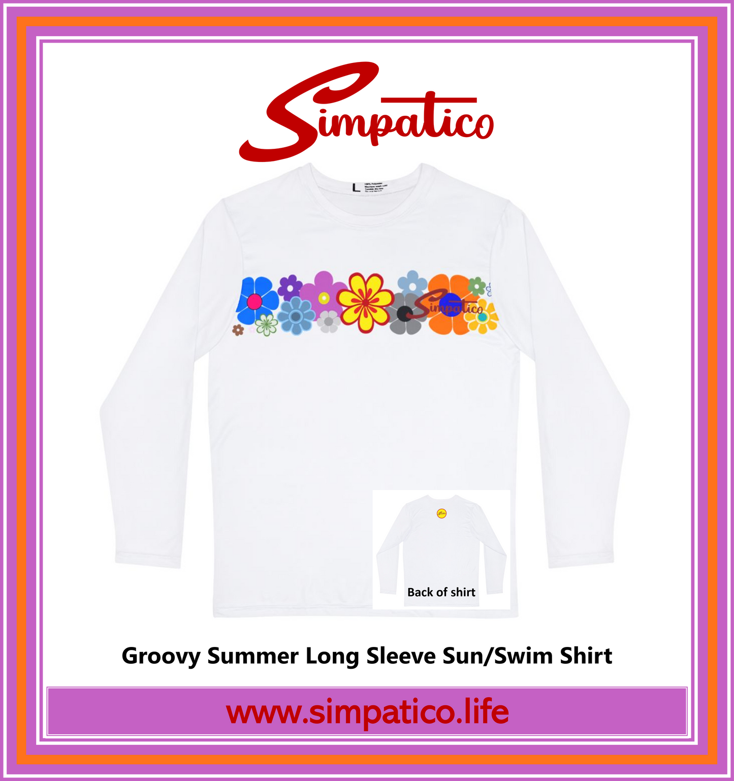 Simpatico Groovy Summer Long Sleeve Sun/Swim Shirt