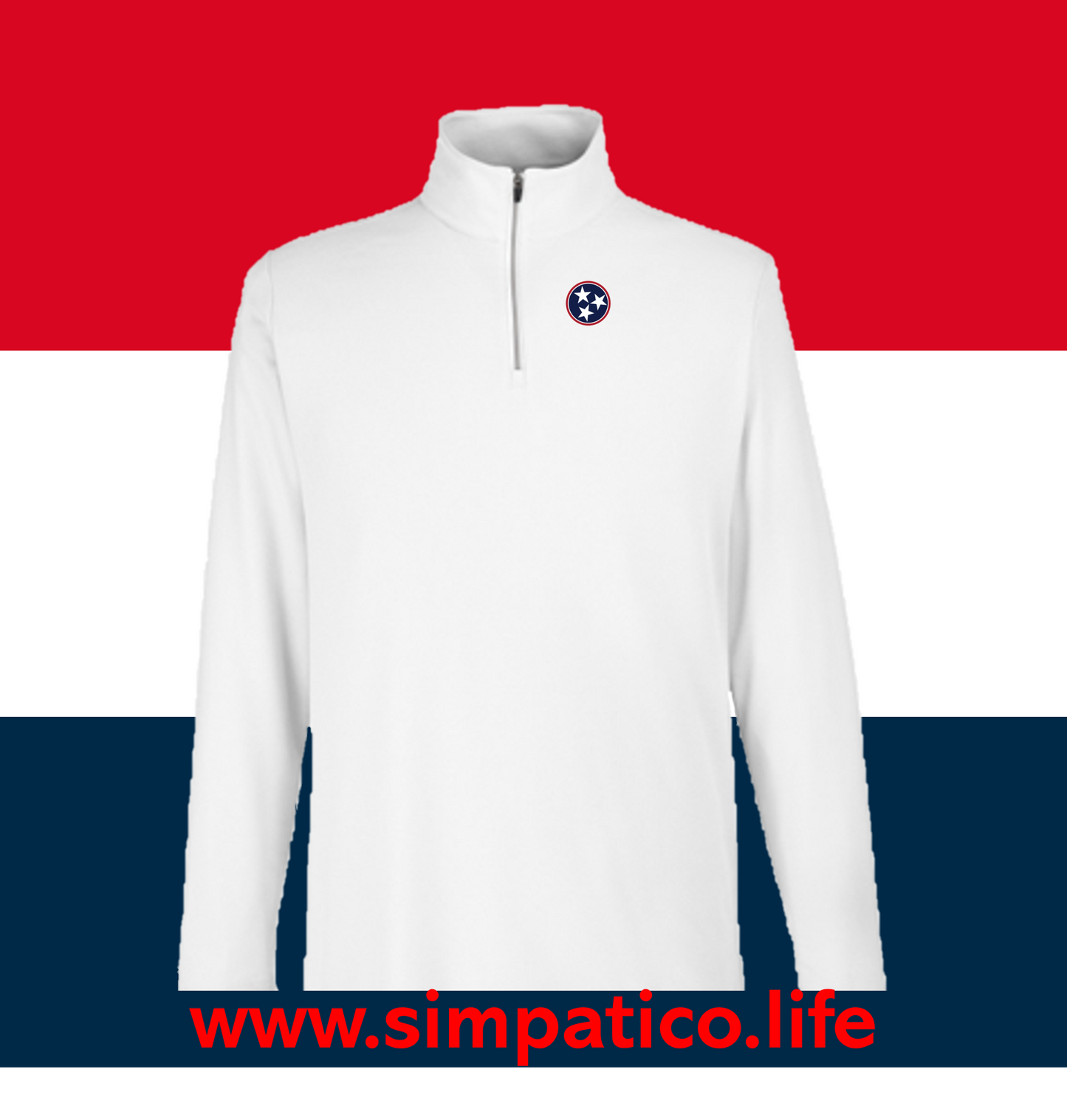 Tennessee RWB Pique Quarter Zip Embroidered